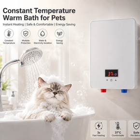 Instant Electric Water Heater - Smart Touch Control Tankless Wall-Mounted Hot Water Heater with LED Display, Energy-Efficient Fast Heating for Shower & Kitchen
