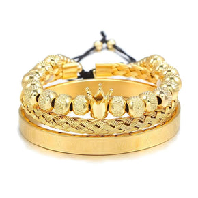 Roman letter engraving bracelet set of three